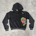 High Quality Streetwear Screen Printing Graphic Acid Wash Pullover Hoodie for Men