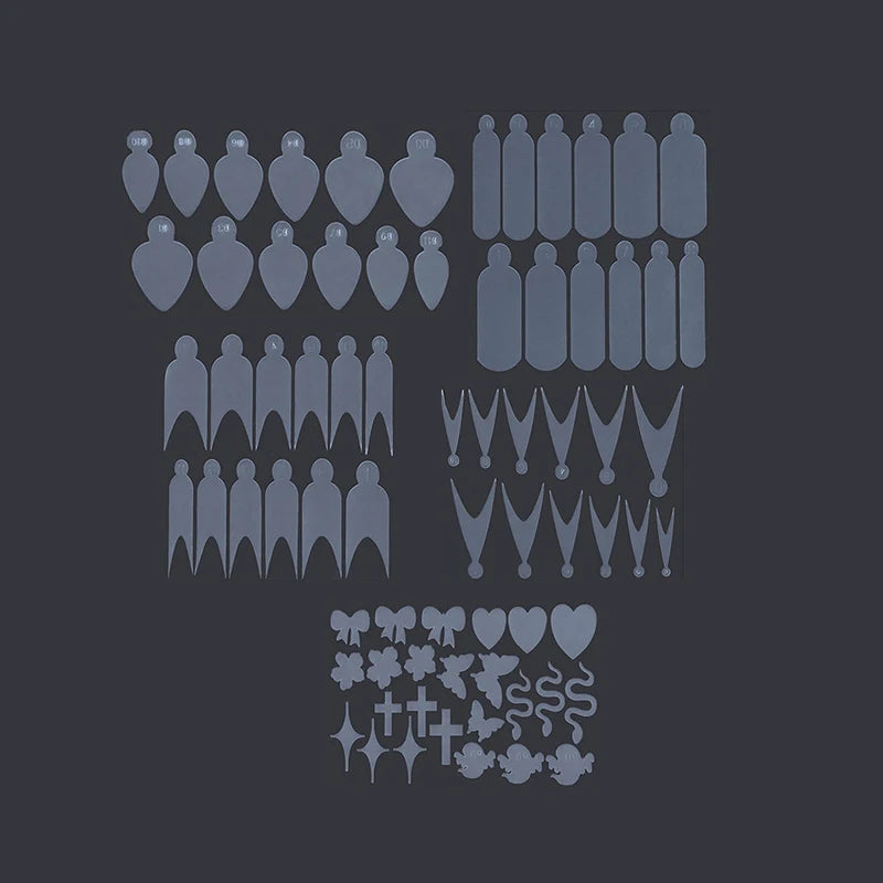 NEW Hot 12pcs Transparent French Matte Dual Form Nail Tips Extension Silicone Gel Pad