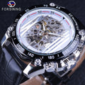 Forsining Watch Men Mechanical Wristwatch Fashion Transparent Skeleton Automatic Watches Waterproof Man Leather Clock Relogio