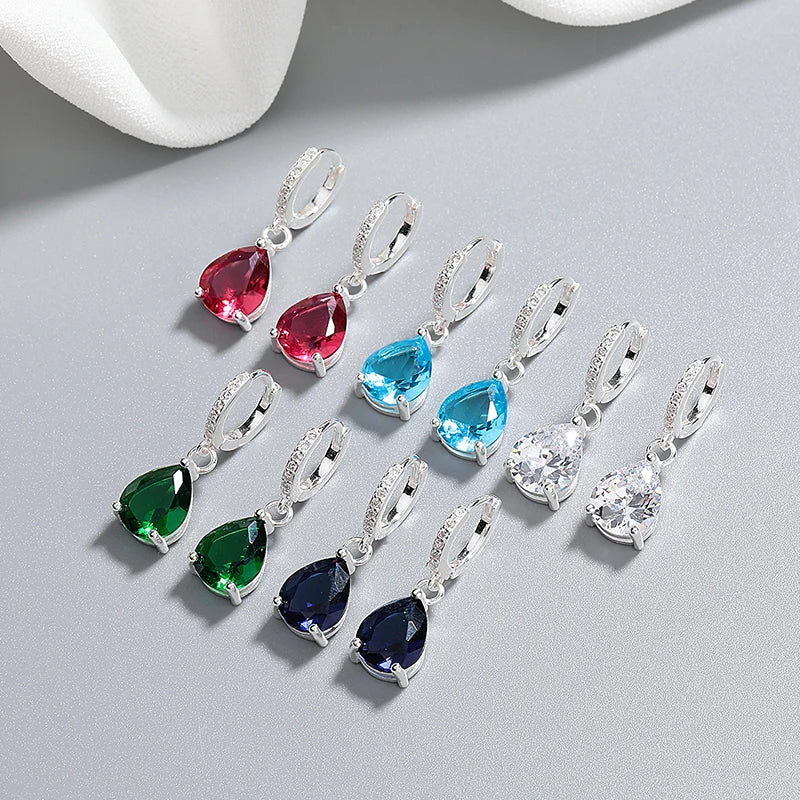 S925 Bold Sterling Silver Water Droplets Drop Earrings With Vibrant Zircon Wholesale Earings Jewelry Women