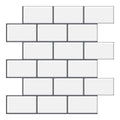 White & Dark Gray Geometric Waterproof Grout Peel-and-Stick Tiles Sleek Decor for Modern Living Room & Bedroom Spaces