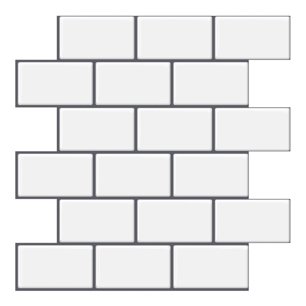 White & Dark Gray Geometric Waterproof Grout Peel-and-Stick Tiles Sleek Decor for Modern Living Room & Bedroom Spaces