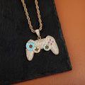 Trendy Male Hip-hop Necklace Full of Zircon Game Console Controller Simple and Personalized Pendant