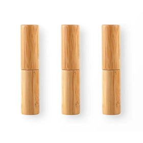 Eco Friendly 4g 5g Empty Plastic Bamboo Lip Balm Tube for Lipstick Private Label Lip Balm Cosmetic Packaging Container