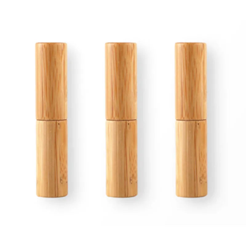 Eco Friendly 4g 5g Empty Plastic Bamboo Lip Balm Tube for Lipstick Private Label Lip Balm Cosmetic Packaging Container
