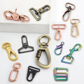 Wholesale Nolvo 13mm 20mm Double Dog Hook Lobster Clasp Swivel Snap Hook Purse Hardware Metal Rotating Carabiner 25mm D Ring Bag