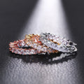 Huitan Shiny Cubic Zirconia Big Hoop Earrings Jewelry Fashion Brass Silver Gold Rose Gold CZ Crystal Huggies Diamond Earrings