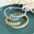 8mm Wide Full Shiny Oval Zircon Stainless Steel Bangle Soft Chain Non Tarnish Bangles Women Fashion Elegant Luxury Jewelry Hot