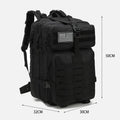 50L Unisex Tactical GPS Backpack Large Waterproof Molle for Outdoor Hiking Mountain Camping Travel-Black Breathable Zipper