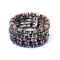 New Cross-Border Trendy Women's Small Lucky Square Natural Stone White Dot Blue Stainless Steel Accessories Mixed Men Bracelet