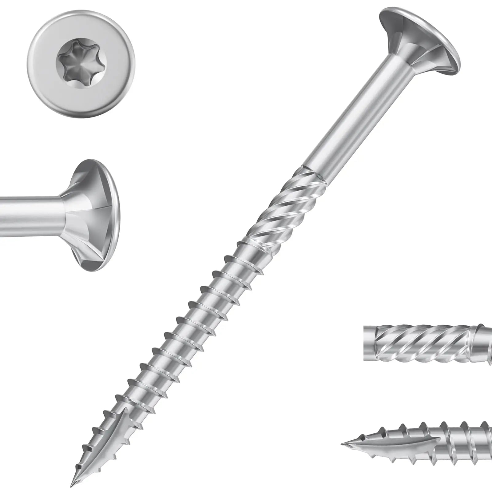 Screw Kit #10 Stainless Steel Wood Screws 350Pcs Deck Screws T25 Star Bit Rust Resistant Timber