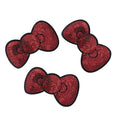 3 Inch Wholesale Sequins Bow Embroidered Iron on Patch Fashion Sequins Bow Patch Applique Iron on Design for Garments