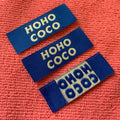 Straight Cut Company logo Fabric Woven Labelnavy Blue Knitting logo Clothing Neck Tags for Hoodies