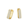Chic White Colors Crystal U-shaped Hoop Earring for Women Hypoallergenic Jewelry for Sensitive Ears Large Big Hoop Earrings