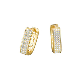 Chic White Colors Crystal U-shaped Hoop Earring for Women Hypoallergenic Jewelry for Sensitive Ears Large Big Hoop Earrings
