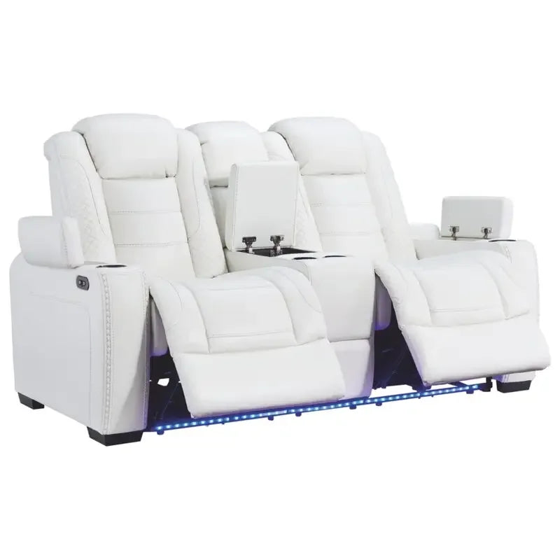 2023 Top Grain Leather White Modern Luxury Design New Release Electric Recliner Sofa Set Home Theater Furniture for Living Room