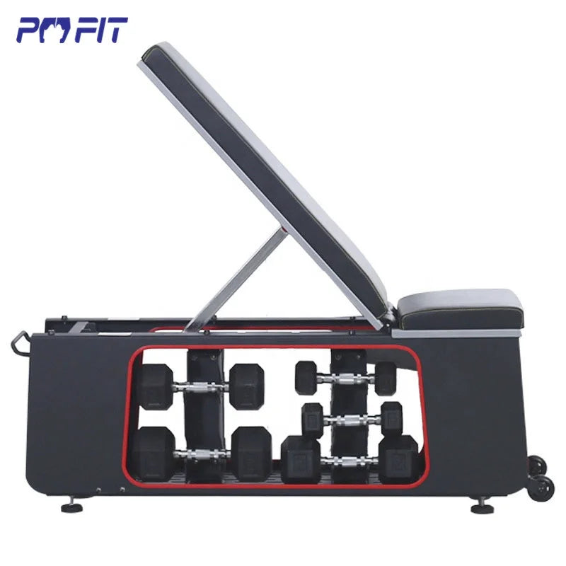 Gym Fitness Storage Bench Bodybuilding Exercise Adjustable Folding Multifunctional Weight Bench