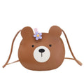 Children Purse Cute Bear Cartoon PU Open Unisex Children's Mini Crossbody Small Bag Fashionable All-match Accessories
