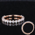 Starsgem 14K Rose Gold Ring with 2mm Round Diamond 3/4 Eternity Wedding Band Engagement Ring