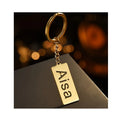 European and American Creative DIY Name Custom Hollowed Out English Letters Military Key Ring Stainless Steel Accessories