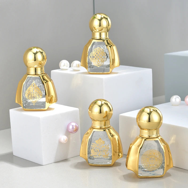 Wholesale 10ml Gold Glass Bottle for Perfume Essential Oils Empty Roller Glass Bottle