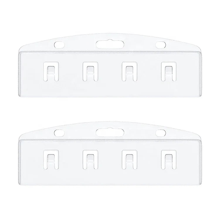 Horizontal or Vertical Swipe Magnetic Stripe Card Holder Hard Plastic Half Badge ID Access Card Holder