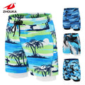 Custom Quick Dry Plus Size Men's Beach Swim Shorts Casual Bermuda Style Sublimation Printed Sports Trunks