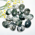 Wholesale Natural Crystal Palm Healing Stones Moss Agate Palms Stone for Fengshui