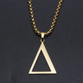 316L Stainless Steel Geometric Triangle Pendant Necklace Fashion Pyramid Delta Greek Letter Charm Necklace Jewelry Vendors