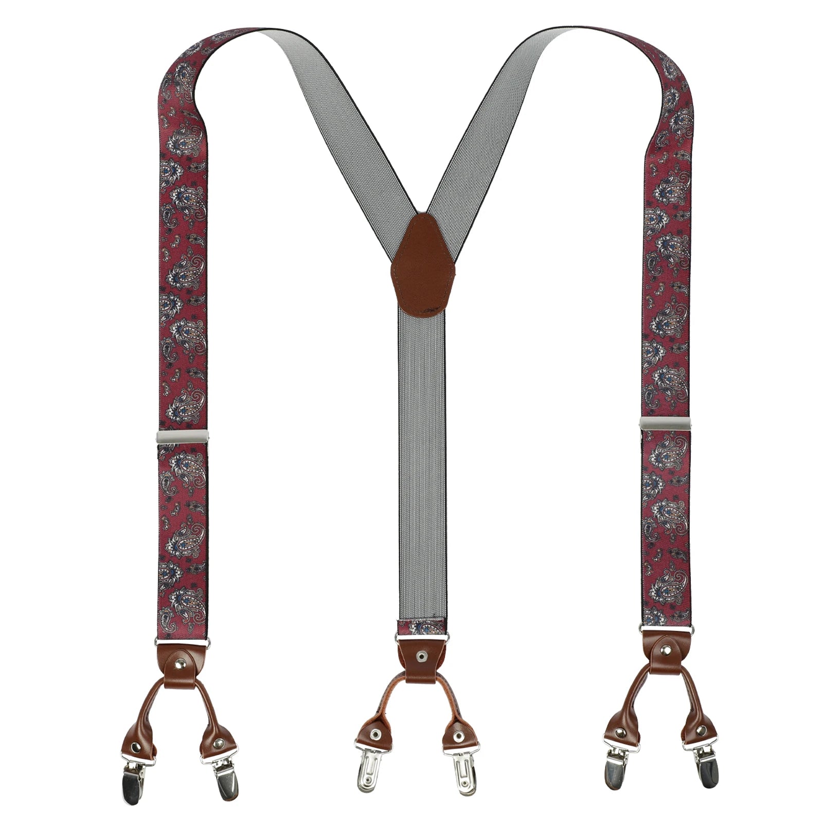 3.5*120cm Fashion Polyester Elastic Y Style Suspenders 6 Metal Clips Male Vintage Casual Wedding Party Trousers Husband's Custom
