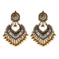 2022 Vintage Ethnic Women's Cute Heart Shape Hollow Rhodium Plated Alloy Religious Boho Indian Wedding Gift Huggie Earrings