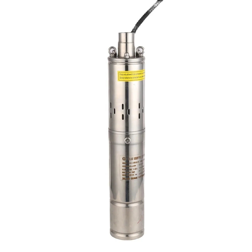 DC24 Direct Factory Stainless Steel Submersible Solar Water Pump High Pressure Screw Pump Structure for Deep Well Irrigation
