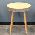 Homemore  4 Legs Oak Simple Wood Smart Side Table Round Modern Wireless Blue Tooth Speaker Smart Coffee Table