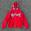 Wholesale Blank Double Layer Hoodie Custom Color Logo Men Oversized Custom Eyes Hole Zipper Full Face Zip up Hoodie Men