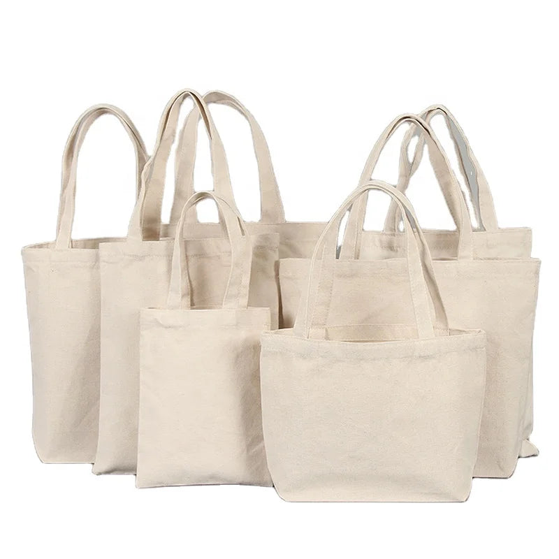 Custom Economical Cotton Tote Bag Lightweight Medium Reusable Grocery Shopping Cloth Bags Oem Canvas Bag