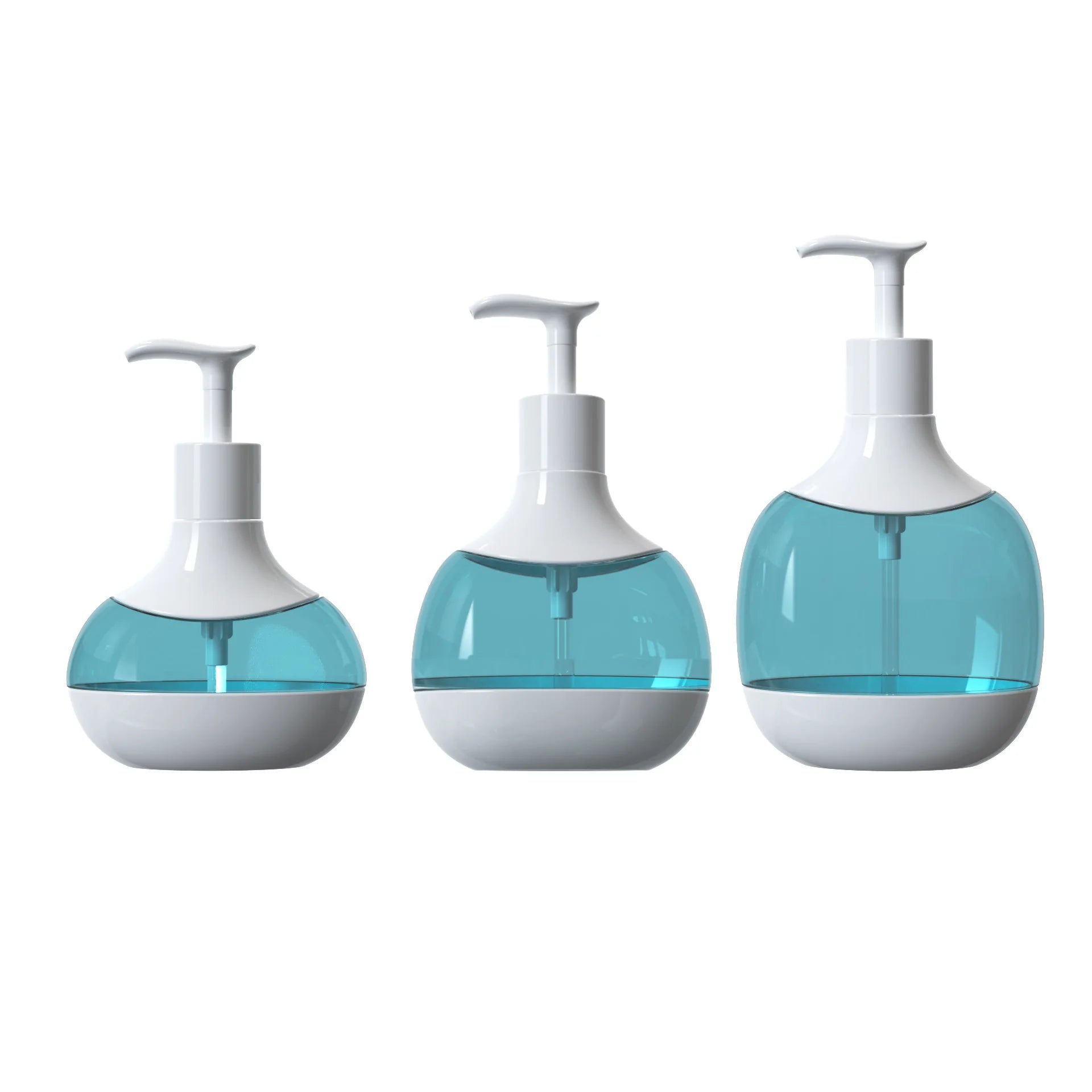 Luxury 300ml 500ml White Press Lotion Bottle Card Cap Transparent Shower Gel Bottle Skincare Package Container Pump Sprayer
