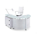 Liyu Furniture Commercial Modern Convertible Curved Semi-Circle/Half Round Executive Office Desk Tempered Glass Model LY-78530
