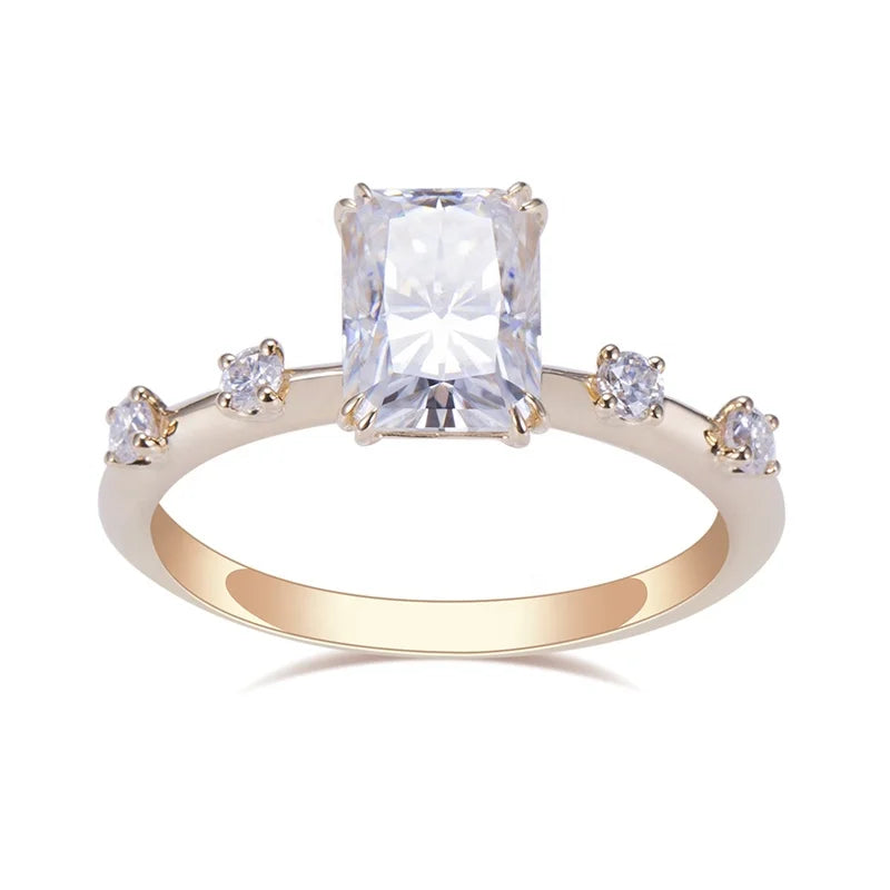 MSR-1320 Customization 14K Yellow Gold  2.2CT D VS1 Radiant Lab Grown Diamond Ring