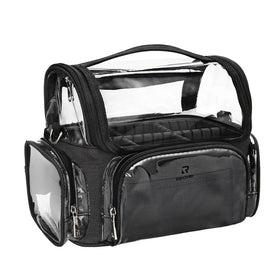 Relavel Professional Cosmetic Storage Bag Makeup Brush Case Stand-up Cup PVC Clear Makeup Brush Holder with Shoulder Strap