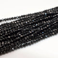 Genuine Gemstone Loose Beads Natural Faceted Black Spinel Beads for Jewelry Making 2mm 3mm 4mm