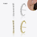 FUAMAY 18K Gold and 925 Silver Summer Baguette Diamond Circle Earrings Half Hoop Earrings for Party Gift