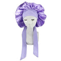 Custom logo With Tie Satin Sleeping Bonnets Soft Hair Wraps Women Bonnet