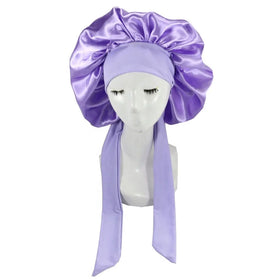 Custom logo With Tie Satin Sleeping Bonnets Soft Hair Wraps Women Bonnet