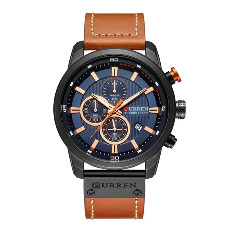 CURREN 8291 Stainless Steel Band Watches Men Luxury Brand Waterproof Chronograph Quartz Watch