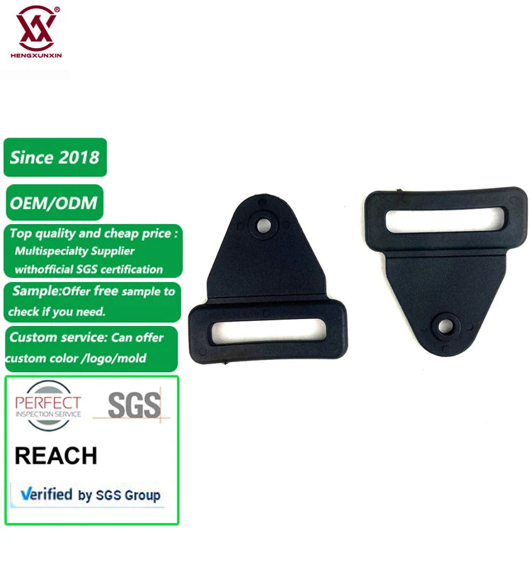 Black Double Bar Belt Buckle Triangle Plastic POM for Purse Backpack Webbing Straps Easy on and off Fastener