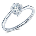 Zirconia Ring for Marriage Engagement Proposal  Anniversary Adjustable Opening Joyas Plata 925