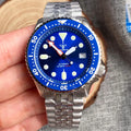 Diver Tandorio Blue NH35 Mechanical Watch Men Orange Hand SKX Mod 3.8 Crown NH35 Movt 120Clicks Bezel Waterproof Clock