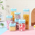 Cat Paw Rectangular Transparent Plastic Easy to Fasten 7-Piece Set Pet Material Strong Drop Resistance  Good Sealing Performance