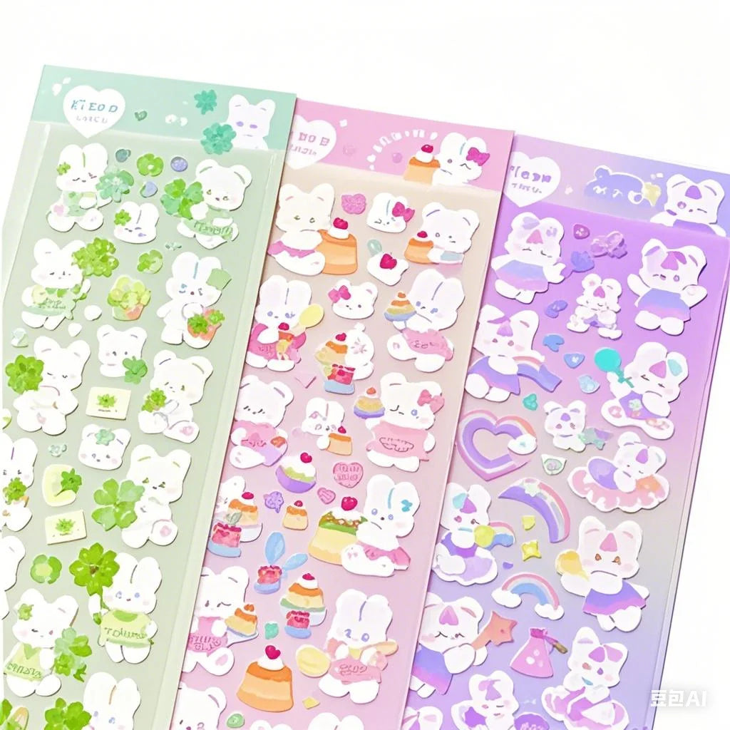 Matte Glossy Offset Cartoon Eco-friendly PVC Waterproof Tear Resistant Promotional Gifts Glitter Decorative Wall Stickers