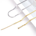 18K Gold Plated Herringbone Stainless Steel Chains Necklace